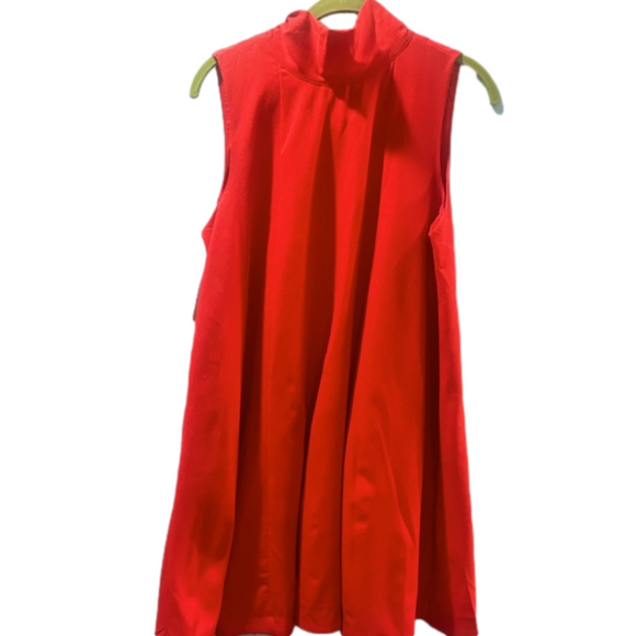 Nwt. FULLY LINED TRAPEZE DRESS W HIGH NECK AND TIE FOR BACK BOW SZ LARGE - Picture 4 of 4